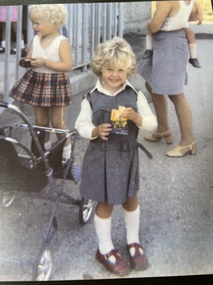 Ruth on her first day of school in Sutherland.