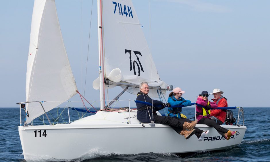 Gayle Ritchie joins Banff Sailing Club for a taster session. Image: Brian Smith/Jasperimage.