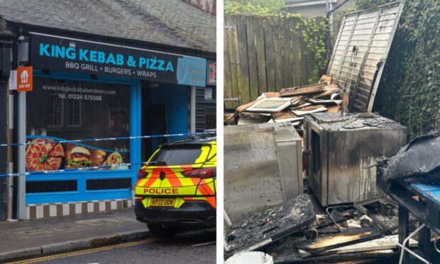 Police are appealing for information after a fire destroyed the Torry takeaway