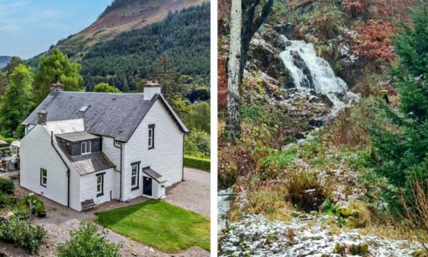 Former Manse with its own waterfall up for sale.