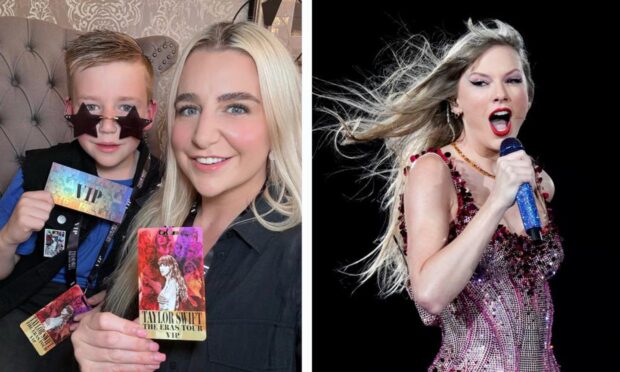 Harris, 9, pictured with his mum Suzanne, is excited to attend his first-ever concert, Taylor Swift. Image: Suzanne Hance.