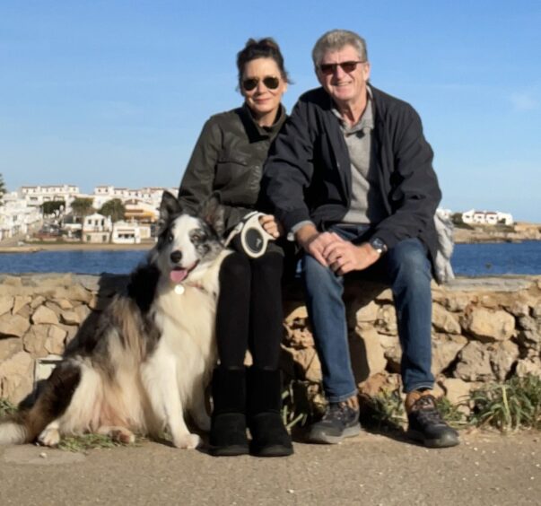 Keith Main with his partner Janey and dog Bowie.