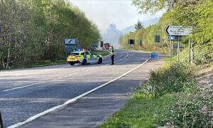 Fire fighters battled the wildfire for 10 hours. Image:  Louise Glen/ DC Thomson