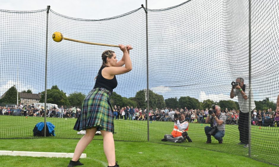 A woman participating in the Inverness Highland Games