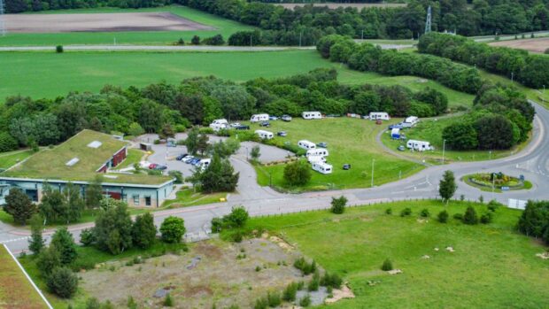 Several caravans have set up on HIE land. Image: Jason Hedges/ DC Thomson.