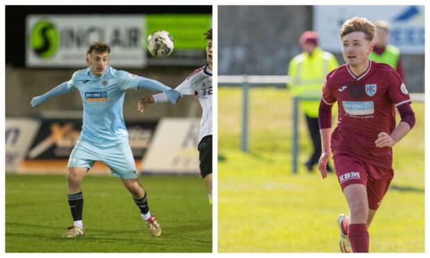 Scott Barbour, left, scores Fraserburgh's equaliser in the Evening Express Aberdeenshire Cup semi-final against Keith