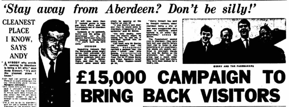 Headline quoting Andy Stewart: Stay away from Aberdeen? Don't be silly! Cleanest place I know, says Andy.
