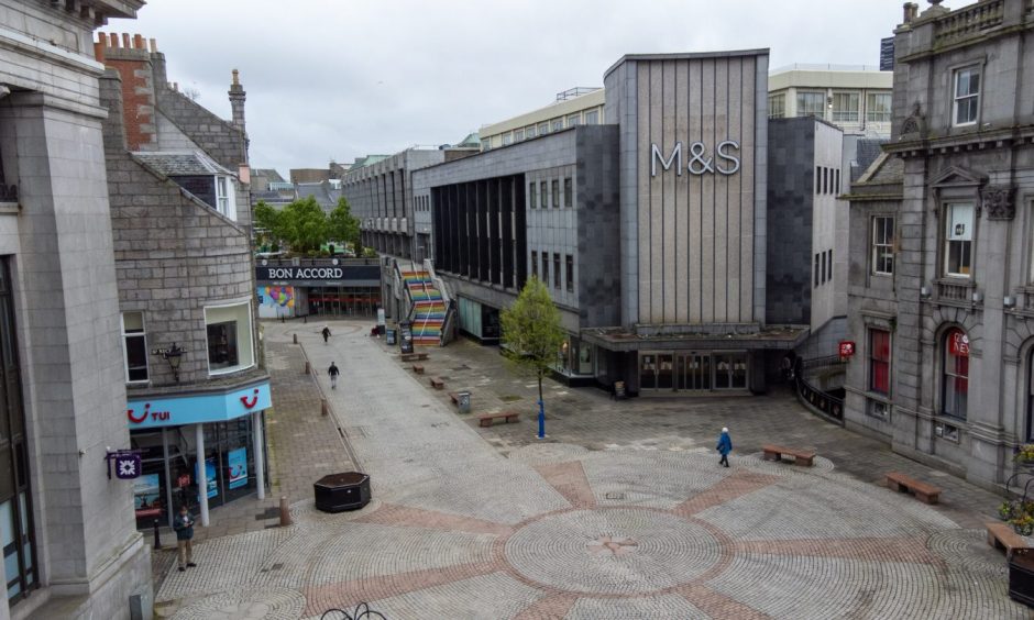 Marks and Spencer building in Aberdeen city centre.