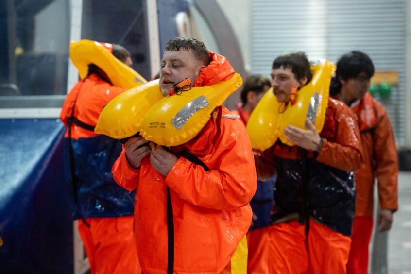 Calum Robertson at Man Overboard (MOB) Awareness Course in Aberdeen.