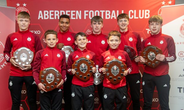 The age-group award winners for season 2023/24 from Aberdeen FC's Youth Academy. Image: Kath Flannery/DC Thomson.
