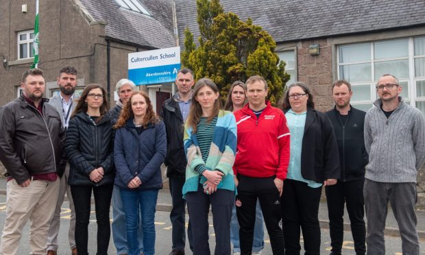 Parents are 'very worried' at the prospect of Cultercullen School losing a teacher and a class. Image: Kath Flannery/DC Thomson