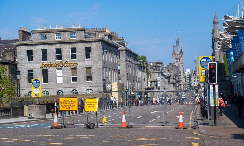 Aberdeen's Union Street sealed off for major works.