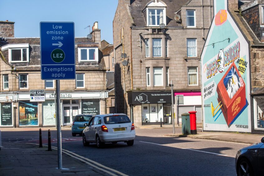 A Low Emission Zone sign was recently erected across the road