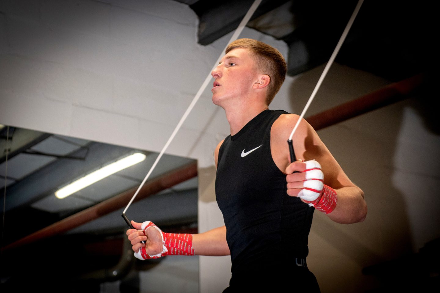 Gregor McPherson training ahead of his fight against Christian Lopez Flores. Image: Kath Flannery/DC Thomson