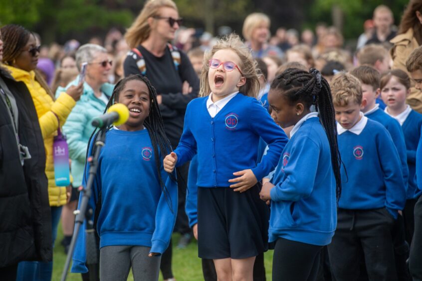 These kids were in high spirits at Aberdeen Big Sing.
