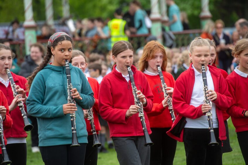 Kids show off their clarinet skills at Aberdeen Big Sing.