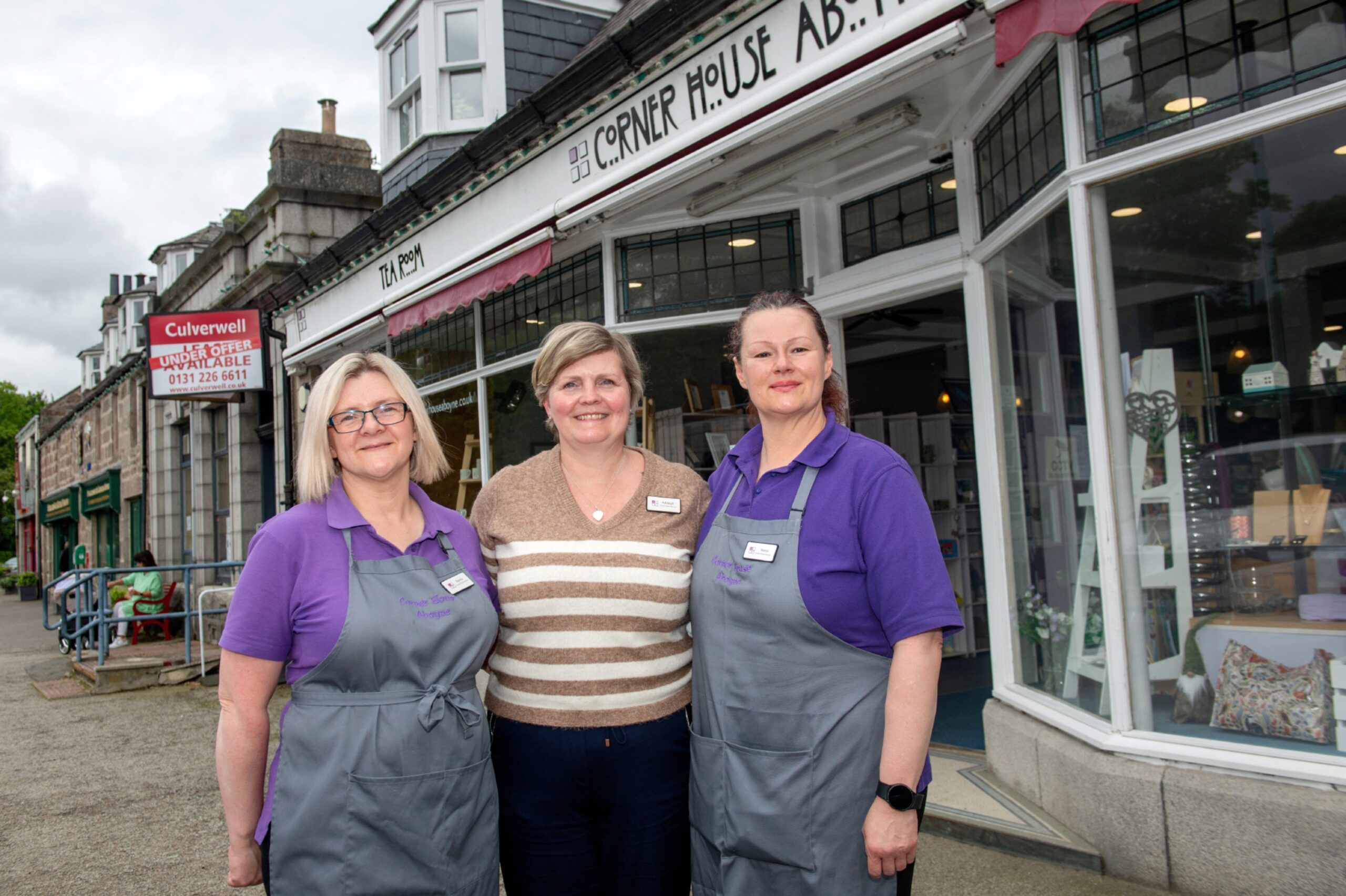 The staff outside Corner House in Aboyne