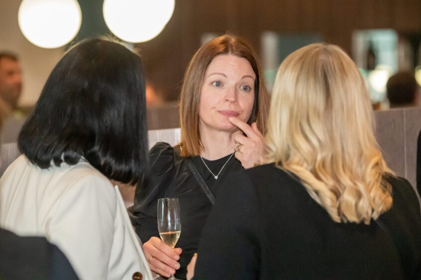 Guests enjoyed drinks and canapes.