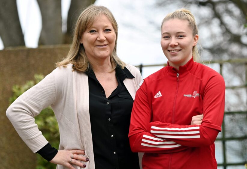 Zoe Ogilvie with her daughter Francesca, who plays for Aberdeen FC's women's team