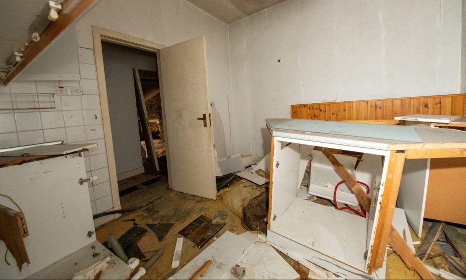 Former kitchen in Wallace Tower.