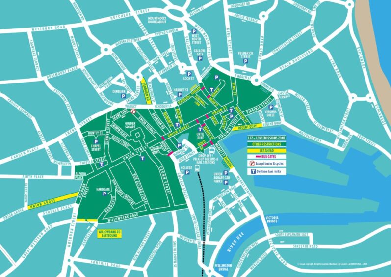 Aberdeen LEZ map.