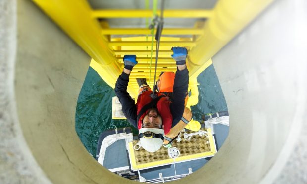 Offshore wind turbine worker.