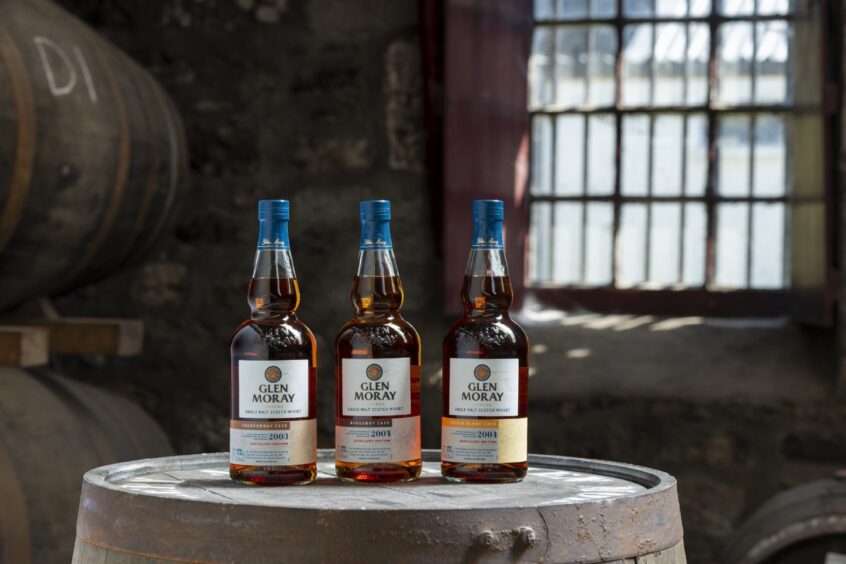 Whisky range at Glen Moray Distillery.