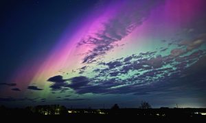 The sky above Newmachar was transformed by the dazzling lights show.