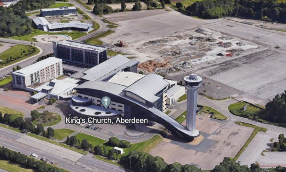 Aerial view of Kings Church, Aberdeen.