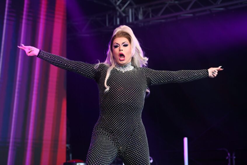 Cheryle Hole, who will perform at this year's Grampian Pride, pictured on stage
