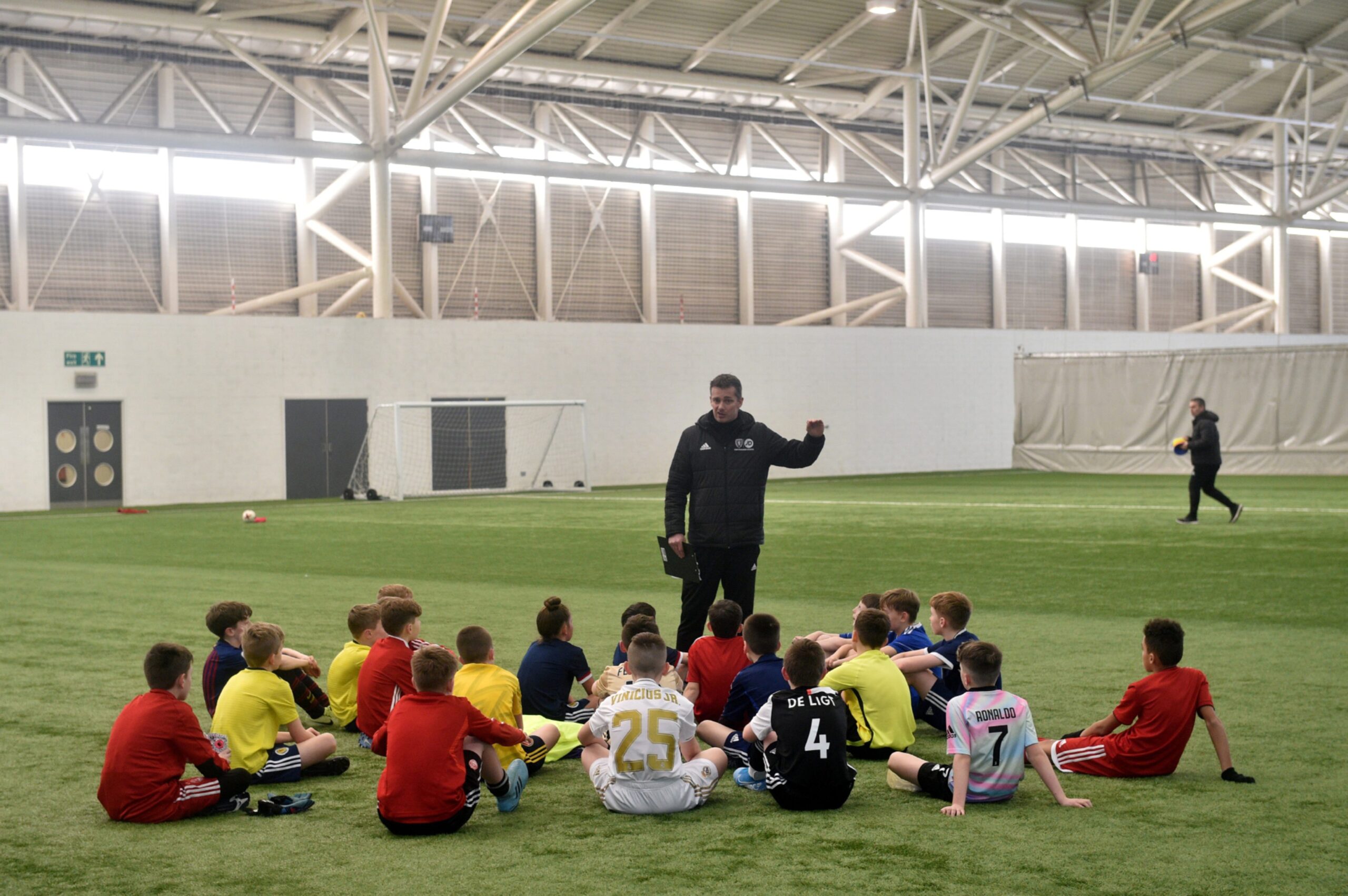 Stuart Glennie coaching at Aberdeen Sports Village. Final trials day for the Scottish FA Performance School . Image: Darrell Benns