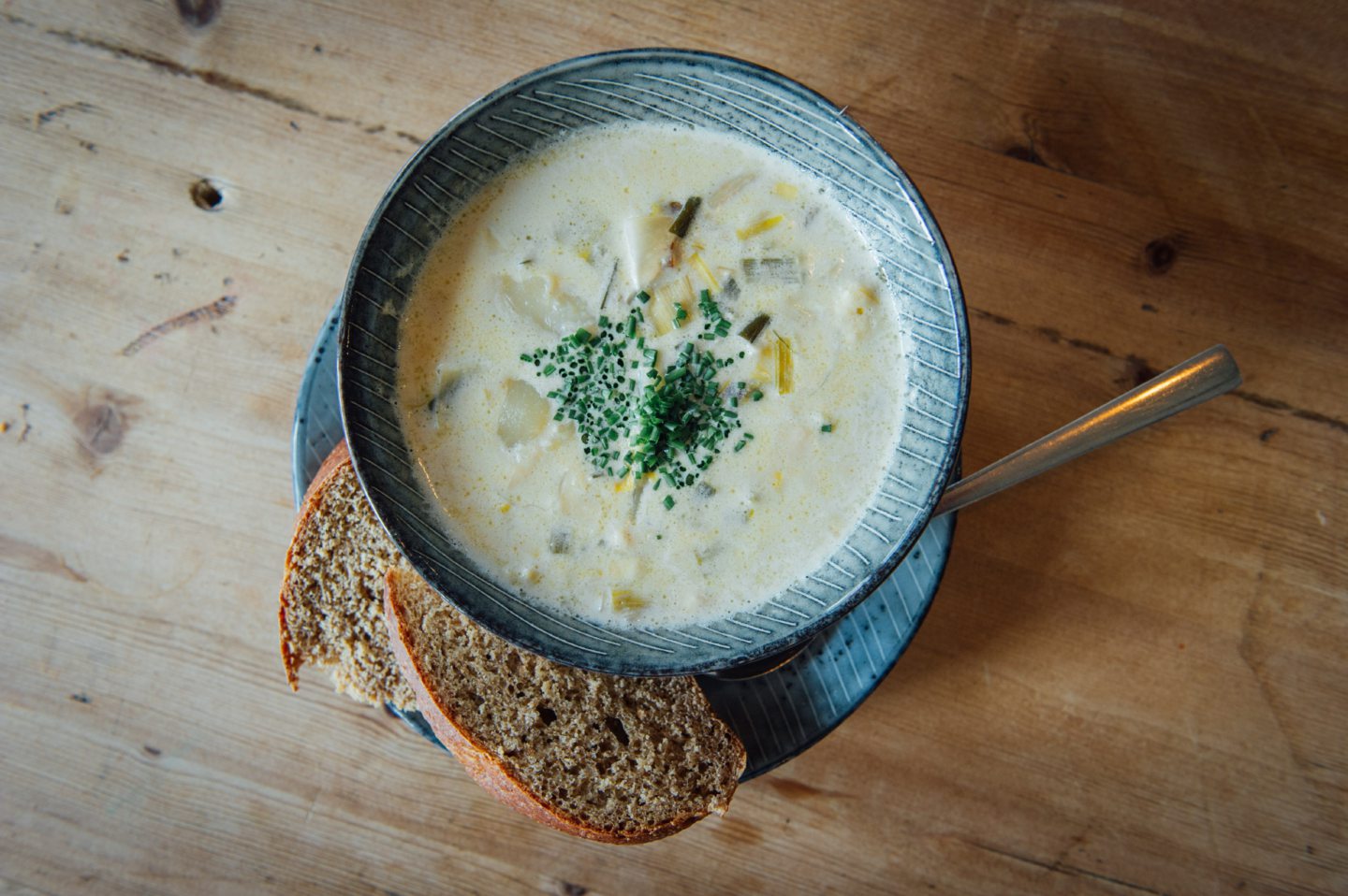 Cullen Skink with crusty Bothy bread at The Bothy Bistro in Moray.