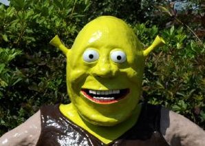 a close-up of Storybook Glen's Shrek model