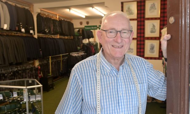 Chuck McCall has run his Highland wear store in Elgin for 25 years. Image: Sandy McCook/DC Thomson