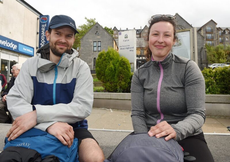 Michal Voskar and Tereza Vesela at the end of The West Highland Way. 