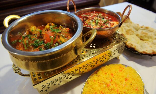 An Indian restaurant meal