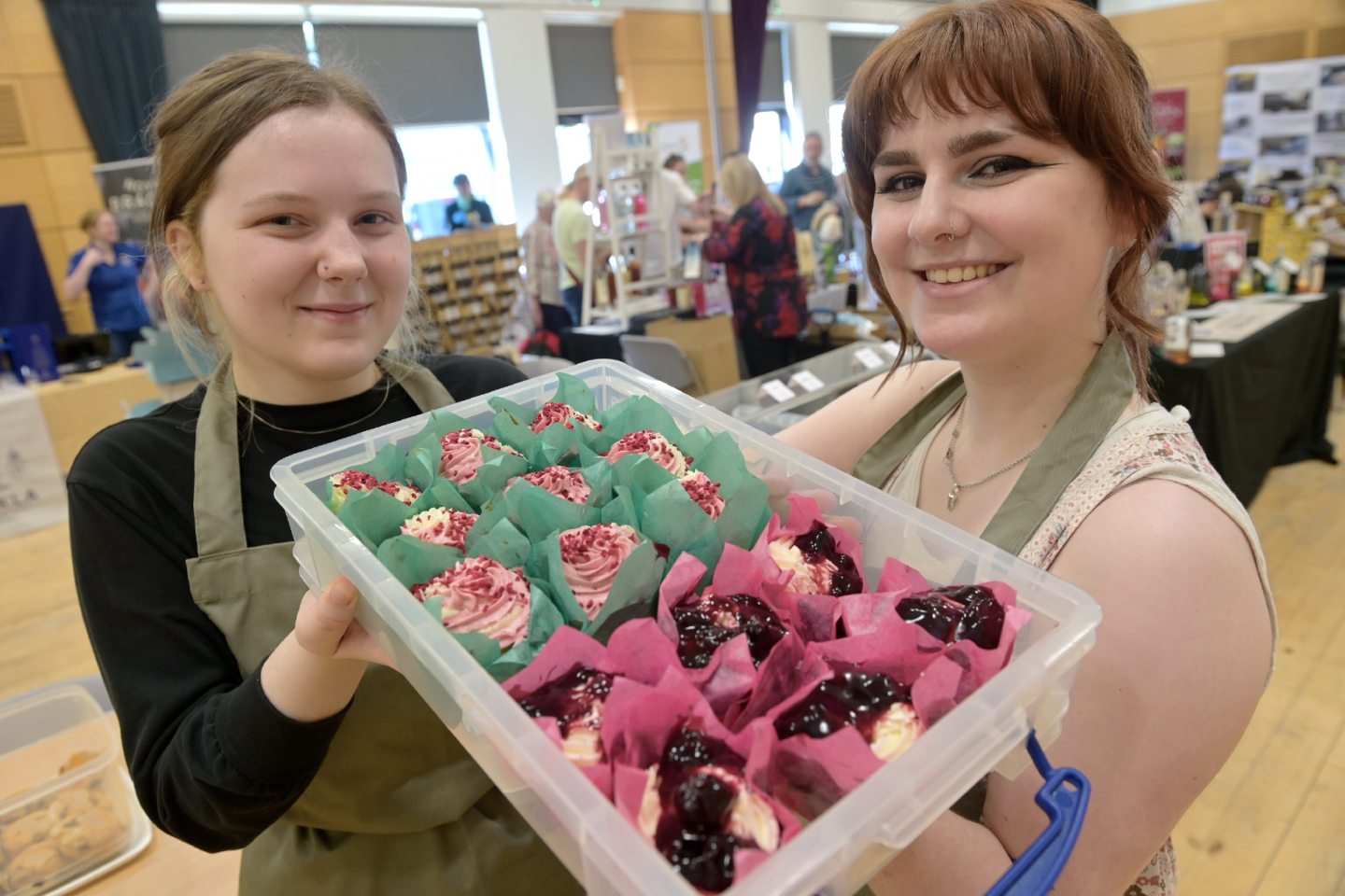 Eryn Dawson and Bea Marshall with some of their cakes from The New Denver, Cullen.