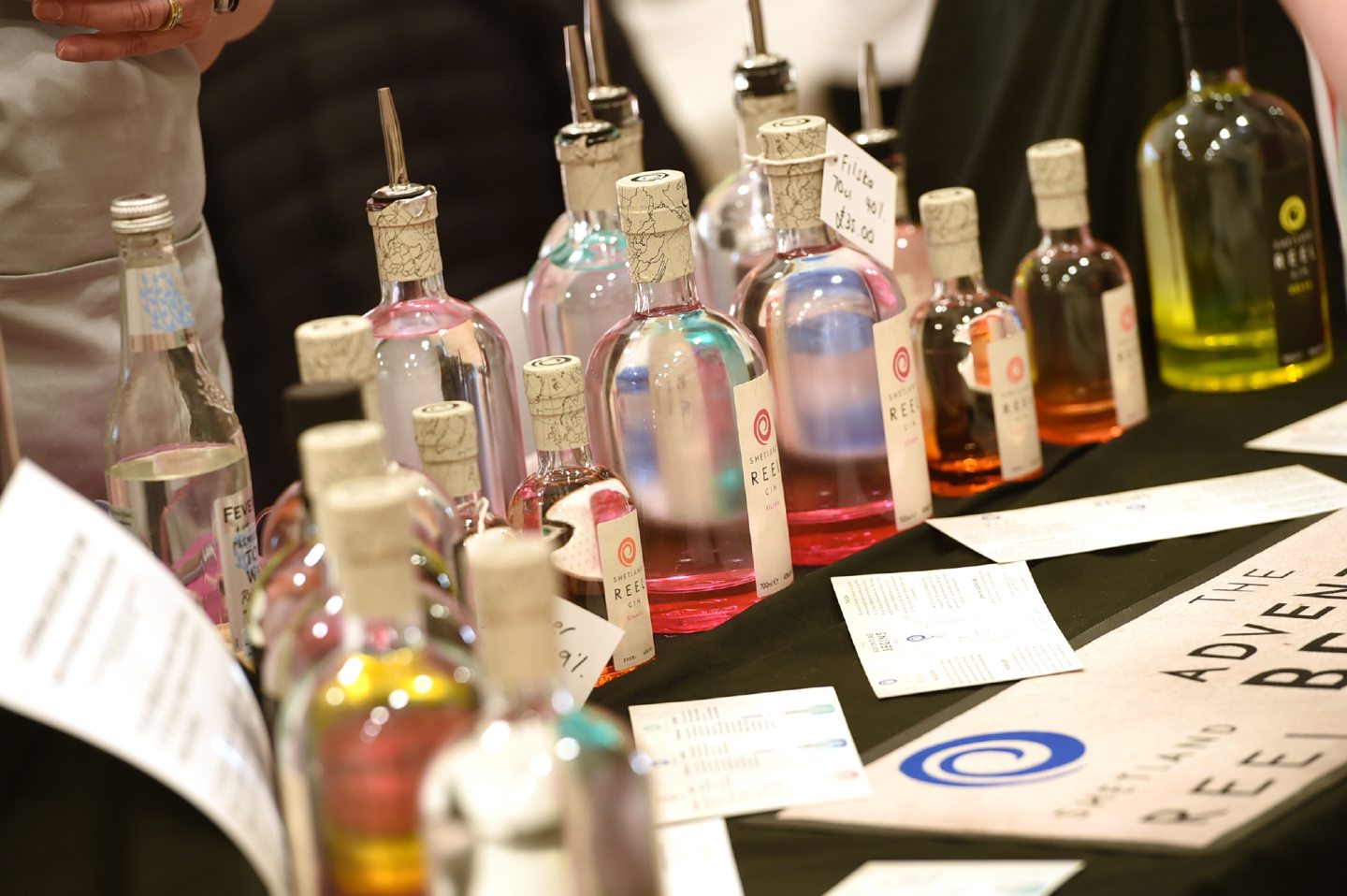 The gin display at the Reel Shetland Gin stall at Taste of Nairn on the weekend.