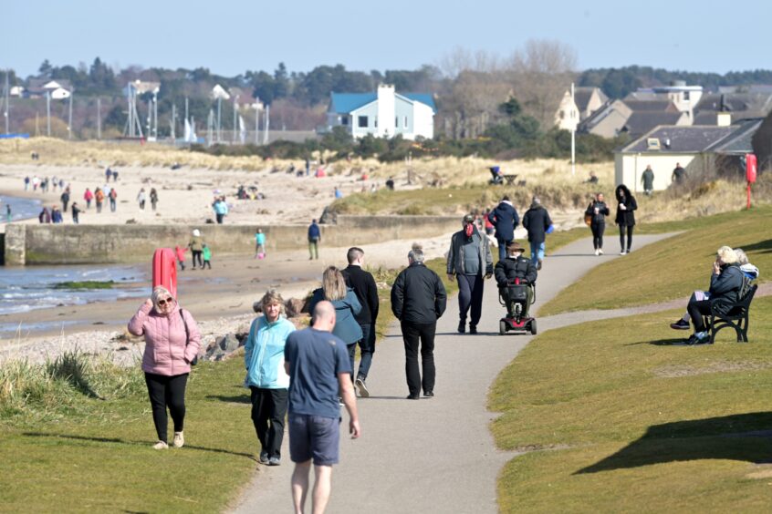 A busy and sunny Nairn beach