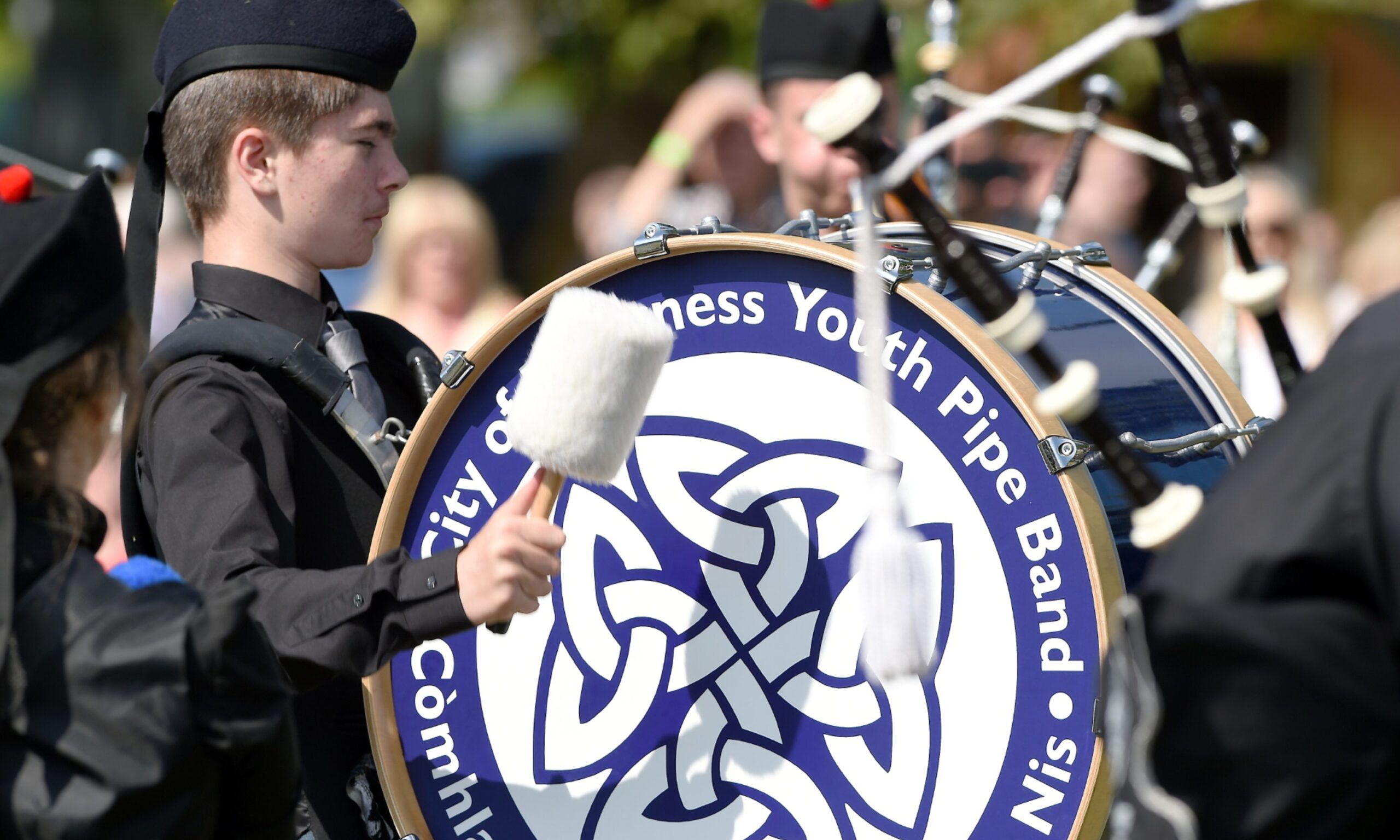 City of Inverness Youth Pipe Band drummer. 
