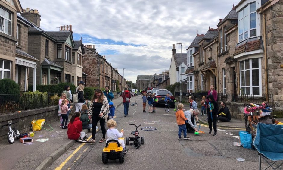 Children playing during the pilot Play Street on Charles Street in Inverness last year.