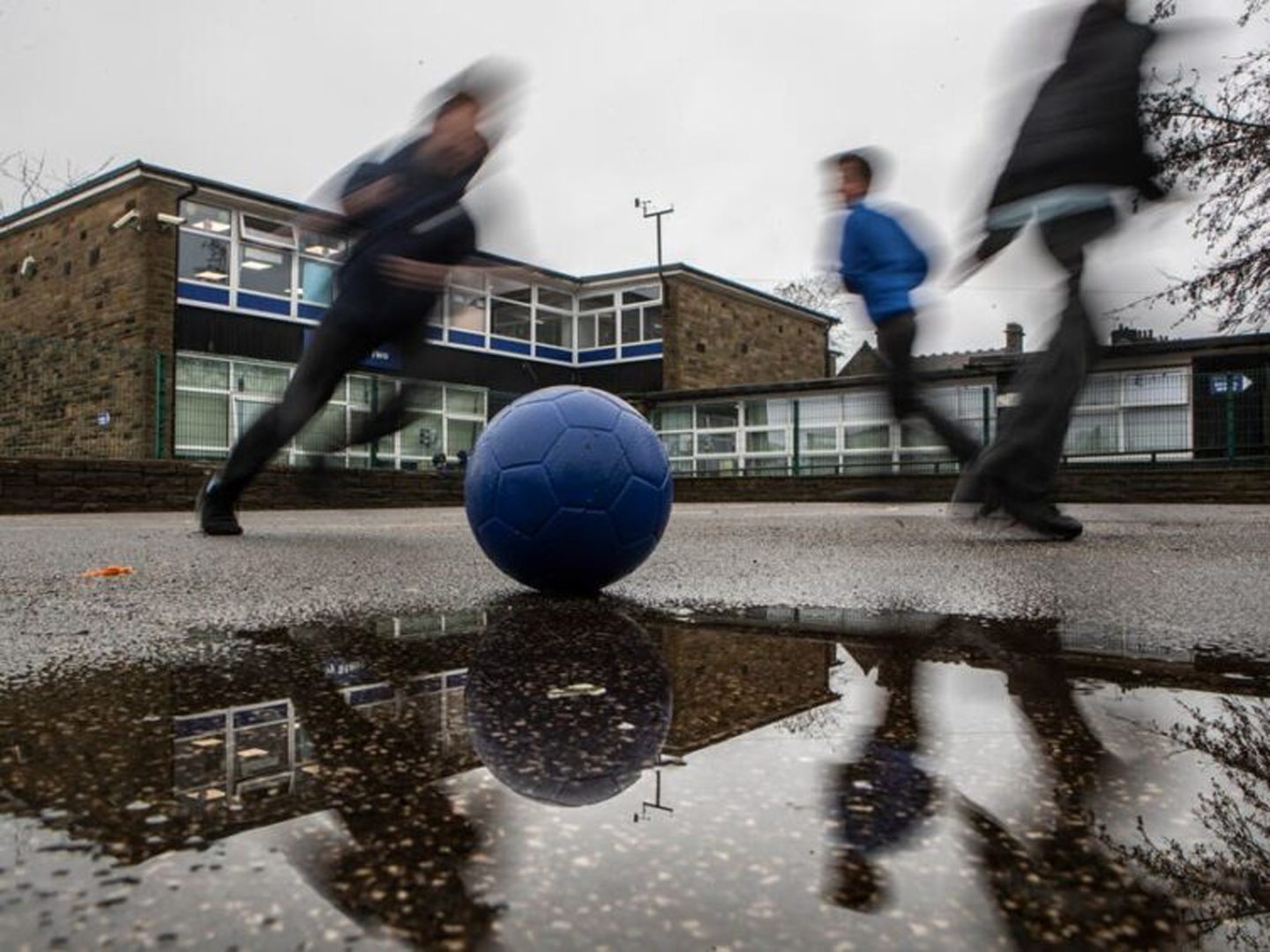 School pupils play in the playground.