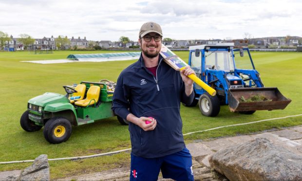 CR0048209. Reporter - Callum Law.  Photos of Aberdeenshire cricketer and Mannofield groundsman Calum Howard. May 8, 2024.. Image: by Scott Baxter/ DC Thomson 08/05/24