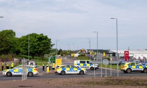 A busy roundabout in Elgin has closed following the incident.