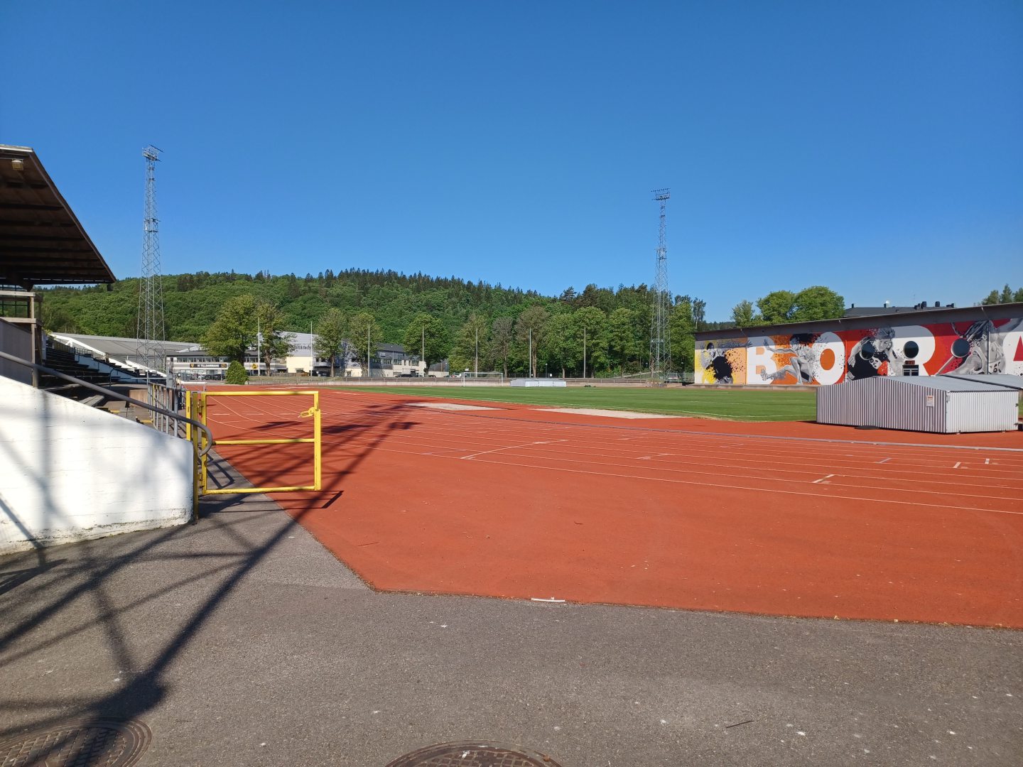 Elfsborg's original stadium which is joined to Boras Arena. Jimmy Thelin uses the pitch here to train before fixtures against teams with a grass pitch. Image: DC Thomson 