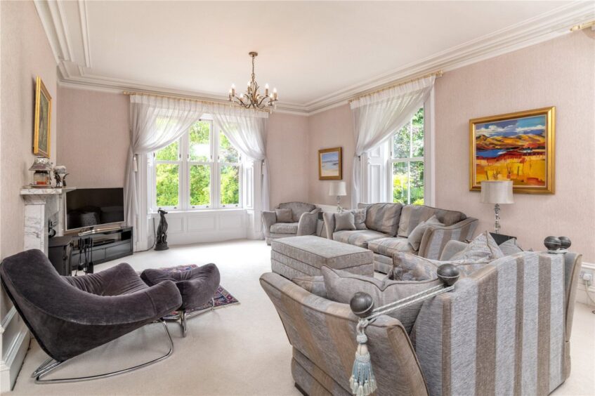 A light and airy sitting room at Waterton House.