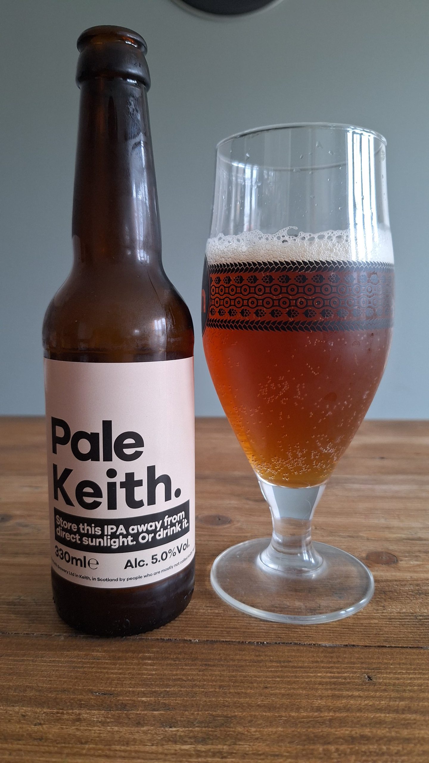 Pale Keith, which poured very amber in colour in a glass. 