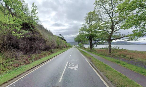 The A87 route was closed following the crash. Image: Google Maps.