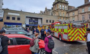 People evacuated from Inverness train station. Image: DC Thomson.