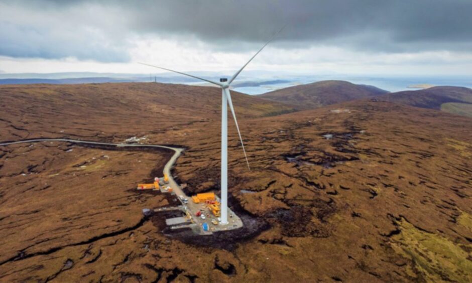 The turbine could look similar to this one in Shetland. Image: SSE Renewables.